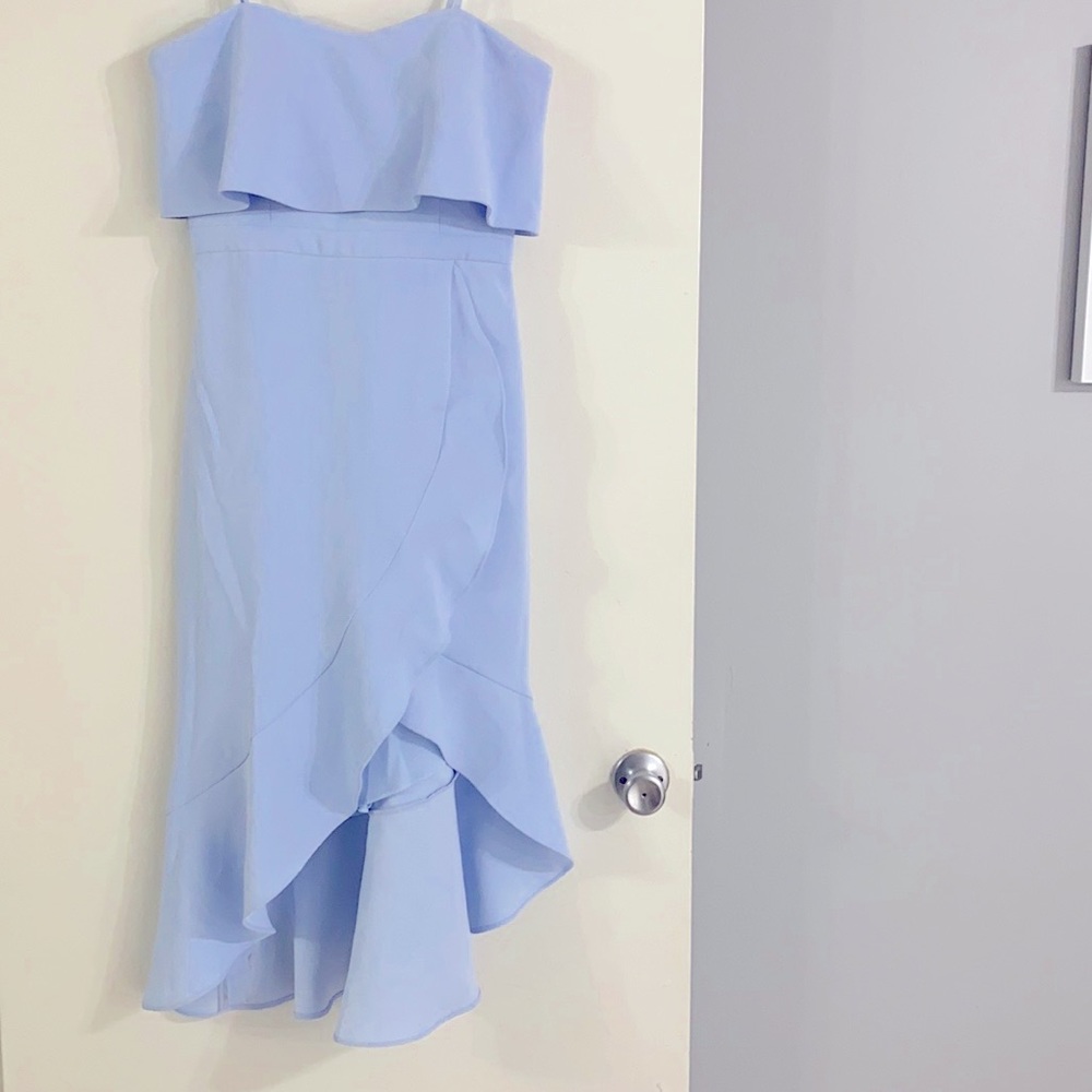 Sky Blue dress off the shoulder!